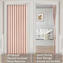 Accordion Style Non-Magnetic Folding Door Curtains DoorwaysCloset, Room Divider Pleated Drapes With Hooks Interior Living RoomBedroomOpen Closet, Pink, W39x L78 Inches, 1 Panel - 39"W X 78"L (Pack Of 1) + Pink - View 4