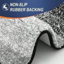 - Alfombra de bao de 24x 16 pulgadas, suave y absorbente, alfombra de bao de microfibra antideslizante, alfombra de bao lanuda de felpa, lavable a mquina, tapetes de bao para piso - 4'11" x 2' (Rectangular) + Negro - Ver 4