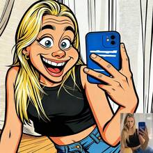 Custom Exaggerated Portrait Oil Painting, Personalized Artwork, Mother's Day Gift, Couple Commemorative Exaggerated Portrait Oil Painting - Multicolor - View 6