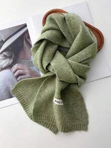 Korean Knitted Scarf Solid Color Double-Edged Imitation Cashmere Thick Warm Shawl Scarf Wraps For Women Men For Dress