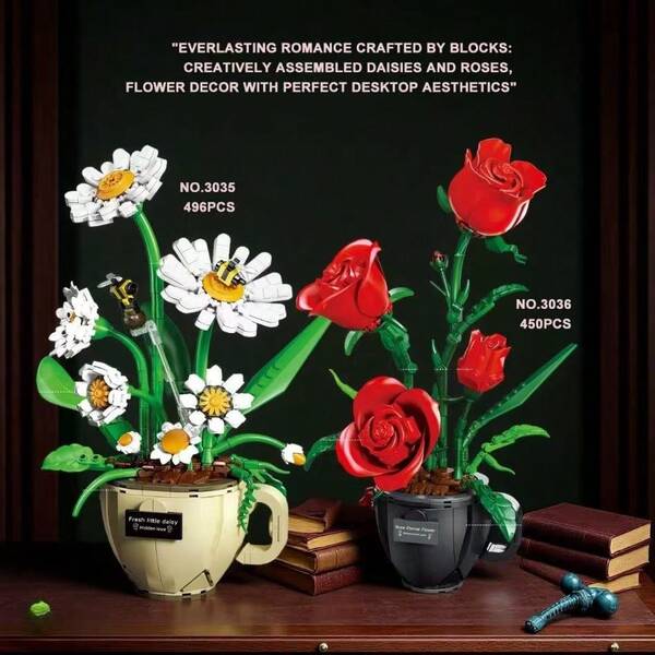 500+Pcs/Box, Multi-Style Wooden Flower Bouquet, Exquisite Wooden Floral Arrangement, Lifelike Artificial Flowers, Indoor Decor DIY Ornament, Everlasting Fresh Flowers, Suitable For Romantic Floral Bouquets, Home & Office Decoration
