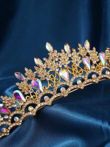 Elegant Rhinestone Bridal Headband,Summer,Beach,Wedding,Festival,Party - Gold Color - View 2
