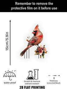 2D Flat, 1pc Proud Cardinal Decorative Sign - Suitable For Outdoor Planters, Lawns And Patios, Holidays, Weddings, Parties, Cardinal Lovers, Garden Themed Yards, Durable Marker, Acrylic Art Fit For 11 Occasions