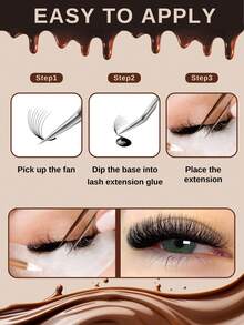 VP Lashes 1000 Clusters Lashes, Curl: C 4D/5D/6D/8D/10D, Dark Brown, Pre-Made Cluster Lashes, 0.07mm 8-15mm, Handmade, Pre-Made Cluster Lashes For Eyelash Extensions - C - View 5