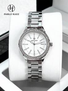 Pablo Raez Montre femme 1 pièce, bijoux en or 18 carats, acier inoxydable, accessoires de plage d'été, montre de luxe pour femmes, montre habillée vintage IPG, couleur dorée, ne ternit pas, élégante, neuve, originale, design charmant, montre à quartz à la mode, montre-bracelet populaire pour filles en or de haute qualité