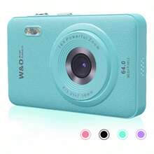 W&O 2.4-Inch Digital Camera, FHD 1080P, Digital Point And Shoot, Retro 64MP For Vlogging With Anti Shake 16X Zoom, Compact, 32GB SD Card Included,MP3 Player, With Flashlight -Best Gift For Beginners Of Cameras - 藍色-Q3 - 查看 2
