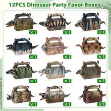 12PCS Dinosaur Party Favor Box Dino Theme Birthday Party Favor Boxes Dinosaur Park World Parties Supplies Treat Bags Boxes Dino Theme Birthday Presents Decorations, Serves 12 Guests - 12 - Xem 3