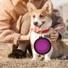 Large Collapsible 34oz Travel Dog Water And Food Bowls, Portable Foldable Dishes With Carabiner Clip, 2 Pack (Purple+Red) - 34盎司-藍色&紫色 - 查看 6