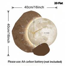 1 pieza Reloj de pared moderno minimalista y de moda, diseño plano 2D, movimiento de cuarzo súper silencioso, sin tic-tac, adecuado para sala de estar, sala de música, dormitorio, cocina, cafetería, decoración, regalo perfecto y decoración festiva