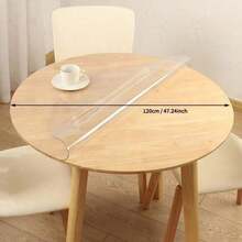 1pc Round Transparent PVC Tablecloth, 0.25mm Thick Clear Protective Mat, Heat Resistant, Waterproof, Scratch-Resistant, Suitable For Home, Office, Cafe