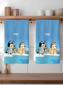 [Bluey Towel Set] 2/4/6/8/10/12pcs Christmas Towel Set - Holiday Decor, Bathroom And Kitchen Towels, Bluey Printed Pattern - Super Soft & Microfiber Fabric, Suitable For Christmas Party Decor, Gifts, Home Use - Quick Dry & Easy Care, Christmas Blue Theme, Fabric, Daily Decor, Home Decor, Christmas Kitchen Towels Shower Towels For Beaty Salon, Hotel Sports,Home Essentials, Towel, Skin Care