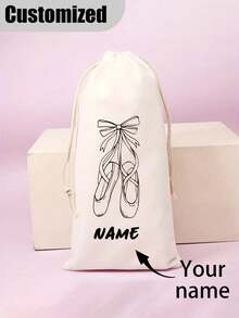 Customizable Ballet Shoes Drawstring Bag For Latin Dance Shoes, Travel Organizer Essentials - Multicolor - View 5