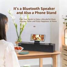 SPA3808 Wooden Speaker, Computer Speaker, Desktop USB Laptop Speaker, Desktop Speaker, Wired & Bluetooth Connection, Can Be Used As Smartphone & Tablet Stand, 3D Surround Stereo, Clear & Full-Bodied Sound - 彩色 - 查看 8