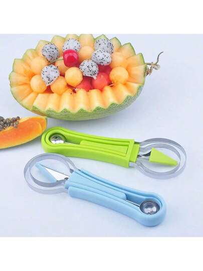 1 Stück Fruchtausstecher, Küchenhelfer zum Ausstechen von Cantaloupe-Fruchtfleisch, Drehwerkzeug extrahiert leicht runde, pralle Melonenbälle, fruchtförmiges Design geeignet für Familienfeiern, Feiertagspräsentationen und kreatives Essen im Alltag