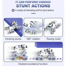 8WD Stunt Remote Control Car Robot Dog Toy, 2.4GHz Remote Control Car Dog Toy, Equipped With LED Eyes, Can Play Music, Manual Sensing Control Of Circling, Lying Down And Other Animal Dog Behaviors, Intelligent Interactive Programmable Robot Gift, Suitable As A Gift For Children Aged 3 To 12 - White - View 6