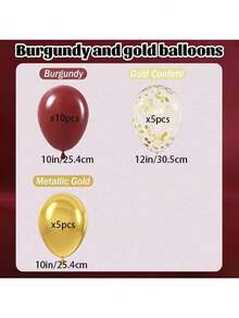 20pcs/Set 10 Inch And 12 Inch Rose Gold/Burgundy/Romantic Purple/Silver White Latex Balloons With Shiny Glitters, Suitable For Wedding Bridal Decoration, Birthday Decor, Graduation Decor, Christmas Decor, Valentine's Decor, Outdoor Decor, Photo Shoot And Various Event Party Decorations Mother's Day Graduation - Wine Red - View 5
