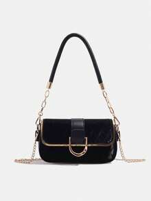 2025 Nouveau sac sous les bras à la mode, sac carré petit minimaliste chic de haute qualité avec chaîne, sac à bandoulière/croisé polyvalent et décontracté avec motif losange