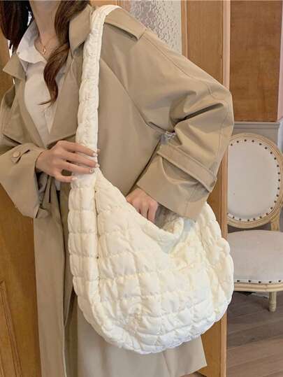 通勤风云褶皱大包休闲轻盈大容量斜挎包