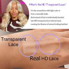 34 Inch Highlight Ombre Deep Wave Lace Front Wigs Human Hair Wig 13x6 250% Density Honey Blonde Wig Human Hair HD Glueless Deep Wave Wig 4/27 Colored Wet And Wavy Curly Wig Pre Plucked For Women - S4/27 - 查看 3