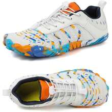 Barefoot Shoes Men Women Minimalist Shoes Zero Drop Workout Cross-Trainer Hiking Water Wide Toe Box Grounded Footwear Weightlifting Walking(7 Women/6 Men White) - Type1 - View 2