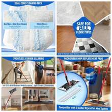 6 Pack Mop Pads Compatible With O - Cedar H2pro Flat Mop System, Washable Reusable Microfiber Mop Replacements Hardwood Floor Cleaning - 6 - Xem 2