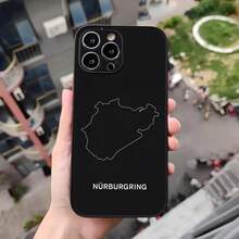 Custodia per telefono da corsa e motosport Nürburgring compatibile con 16, 15, 14, 13, 11, 12 Pro Max Mini Xs X Xr 7 8 Plus Se, compatibile anche con Galaxy S17, S17 Pro, S17 Pro Max