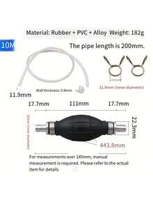1 قطعة أو 1 مجموعة خرطوم مضخة زيت يدوية 6مم/8مم/10مم/12مم، كرة مضخة زيت يدوية، مضخة نقل البنزين، للسيارات والقوارب والياخوت