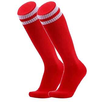 1 Pair Soccer Socks Striped Knee High Tube Socks Football Uniform Sports Socks