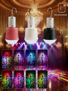 Luz ambiente mini recargable LED - Lámpara colgante portátil USB con cambio de color y activación por sonido - Ideal para dormitorios, habitaciones y fiestas