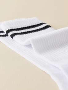 Disney 5双装汽车主题中筒袜，双条纹设计，可爱卡通图案，男士特色袜子，防臭吸湿，休闲运动型船袜，适合学生/成人作为礼物和日常穿着，袜子 - 白色 - 查看 6