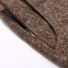 Long Plaid Wool Skirt Women Fall Winter Warm High Elastic Waist A-Line Flared Pleated Tartan Skirt, Fashionable Cold-Weather Skirt - 深卡其色 - 查看 8