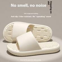 Zapatillas silenciosas y con fugas para baño y ducha, para uso en el hogar y baño interior, zapatillas de EVA con diseño calado y enfriamiento - Blanco - Ver 7