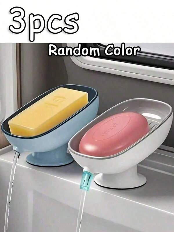 Caja de almacenamiento de jabón ligera y lujosa, con ventosas fuertes que son estables y duraderas, y un diseño de versión con drenaje incorporado, adecuada para almacenar jabón en el baño