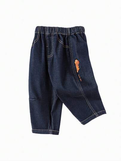 Balabala Quần denim rộng rãi cho trẻ mới biết đi mùa đông 2025 thoải mái