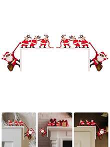 1pc Santa Claus Elk Door Frame Hanging, Fireplace Table Corner Decoration, Suitable For Wedding Birthday Party Holiday Decorations, Christmas Party Christmas Atmosphere Decoration Props, Christmas Decorations, Christmas Gift, Christmas Decor, Room Decor, Home Decor Winter Christmas Decorations Home Christmas Gifts Christmas Decor