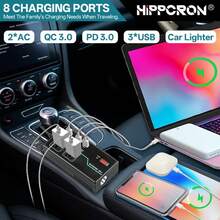 200W Car Power Inverter With USB/PD/Type-C Charging Ports, DC 12V/24V To AC 110V/220V Converter