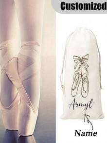 Customizable Ballet Shoes Drawstring Bag For Latin Dance Shoes, Travel Organizer Essentials - Multicolor - View 3