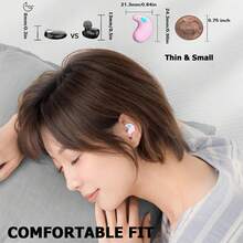 Wireless Invisible Earbuds Hidden Headphones For Side Sleepers Invisible Sleep Earbuds For Sleeping Sleep Small Tiny Mini Bluetooth Headphones Earphones Ear Buds For Small Ears - Black - View 4