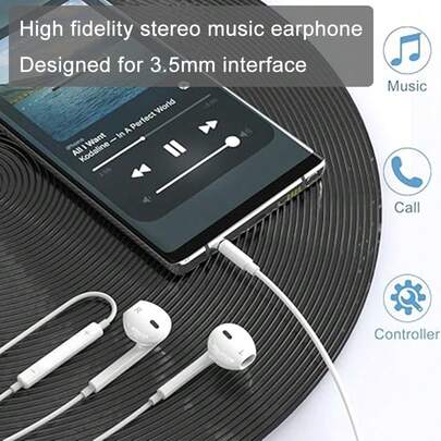 Wired Earbuds 1-2 Packs, Earbuds HiFi Stereo Wired Earphones Headphones With Microphone Volume Control Compatible With IPad, Laptop, MP3, Android Smartphones, Fits All 3.5mm Jack Device