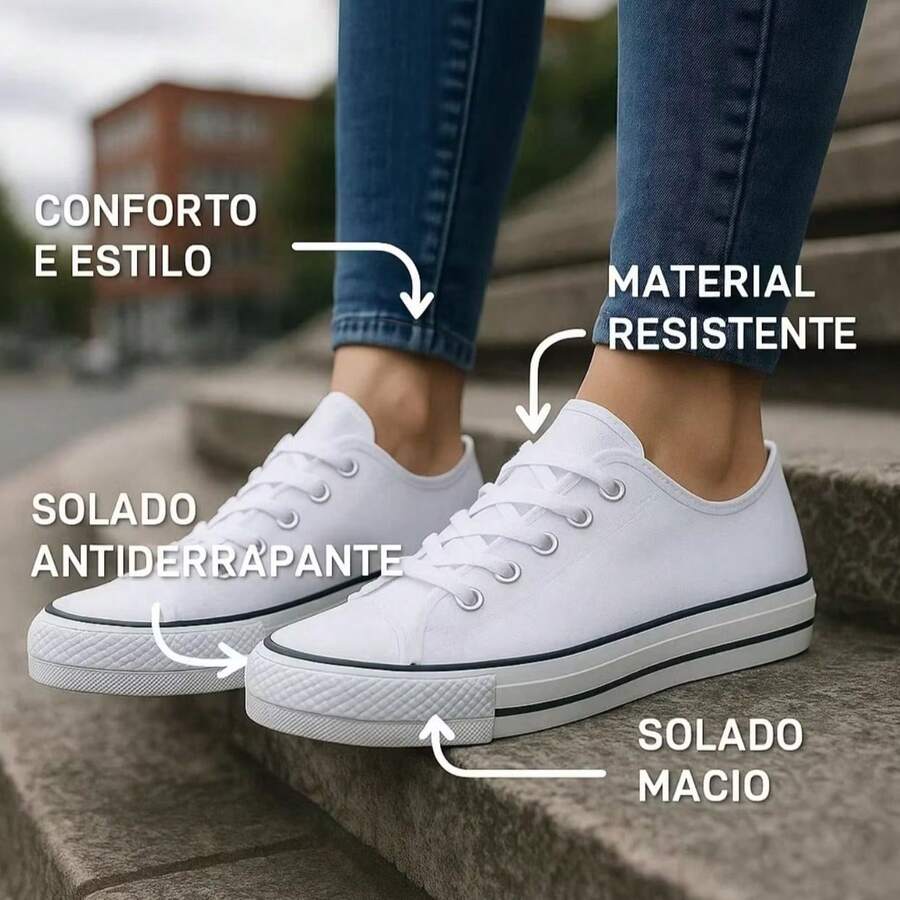 Women's Sneakers, Unisex, Casual, Comfortable, Soft - trắng - Xem 1