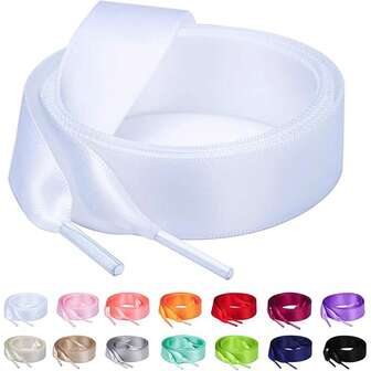 1 par de cordones de zapatos de poliéster reversibles de lujo, brillantes, anchos, planos con superficie satinada, cordones de zapatos anchos de poliéster duradero, perfectos para zapatillas de moda, zapatos de patinaje, botas y zapatos casuales, con superficie sedosa de colores y diseño fácil de usar, 120cm (aproximadamente 47,24 pulgadas) para uso diario de verano