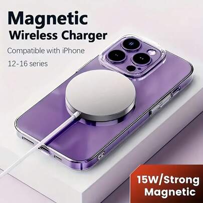 Fast Charging Quality Wireless Charger 15W Magnetic Wireless Charger Pad With Attached Cable Compatible With IPhone 17 Pro Max/17 Pro/17 Air/17/16/15/14/13/12/11/XS/XR/8/7/6 Series Valentine's Day Gift Selection