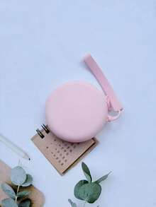 1 Pieza Bolsa de Almacenamiento Redonda de Silicona, No se Rompe o Deforma Fácilmente, Almacena Llaves, Auriculares, Lápiz Labial, Tarjetas, Espejos Pequeños y Otros Artículos Pequeños, Pequeña y Fácil de Transportar, Se Puede Colocar Fácilmente en un Bolsillo, Mochila o Bolso, No Ocupa Demasiado Espacio, Adecuada para Viajes, Salidas y Otras Ocasiones.