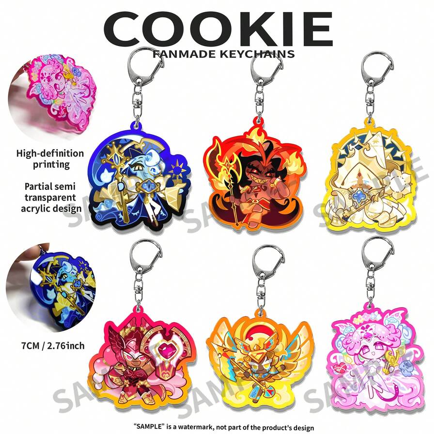 Biscuit Run, Biscuit Kingdom Acrylic Keychain, Cartoon Pattern, Car Key Chain Pendant, Key Chain, Key Ring, Bag Charm, Special Gift For Friends