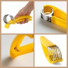 Rebanador de Plátano y Cortador de Salchichas, Utensilio de Acero Inoxidable para Ensaladas de Frutas - Plateado - Ver 7