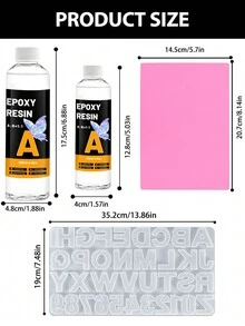 Bộ dụng cụ epoxy nhựa 120ml/250ml, nhựa epoxy trong suốt dùng cho đồ thủ công DIY và làm trang sức, tỷ lệ pha trộn 1:1, không tạo bọt khí và không bị ố vàng. - Bộ nhựa Epoxy - Xem 2