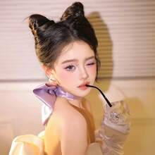 Handmade Purple Large Bow Collar For Women, Extra Large Satin Bow Neck Necklace, Neck Chain, Neck Accessory Suitable For Women's Dressing, Hair Accessories, Neck Decoration - Nơ/vòng cổ màu tím - Xem 2