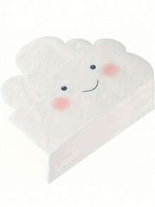 20/40pcs White Cloud Paper Napkins - 2-Ply Decorative Smiling Face Design, Cocktail Napkins, Pure Wood Pulp Paper Napkins, Double-Ply Soft, No Fluorescent Agent, Highly Absorbent, No Shedding Or Breaking, 3D Embossed + Colorful Pattern, Suitable For Birthdays, Gender Reveals And Party Decorations - Multicolor - View 5