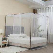 Home Mosquito Nets Pure Color Extra Secret Double Bed Lightweight Fashion Bedding Mosquito Nets - White - View 2