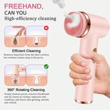 4-In-1 Electric Facial Cleansing Brush, 5 Speeds, Waterproof Exfoliating Massage Cleansing Device, 2000mAh Battery - Multicolor - View 7